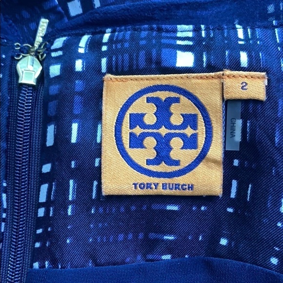 Tory Burch Silk Navy blue Academia Sway A line knee length skirt women’s size 2 - Picture 10 of 12